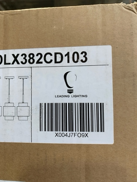 Condition photo showing New/Like New for Leading Lighting 3 Pack 1 Light Hanging Indoor Kitchen Island Rod Pendant Ceiling Light Fixture,5.5" Drum Clear Glass Chandelier Shade Brushed Bronze Finish Modern Farmhouse Dinning Over Sink 5.5" Clear Glass 3 Pack