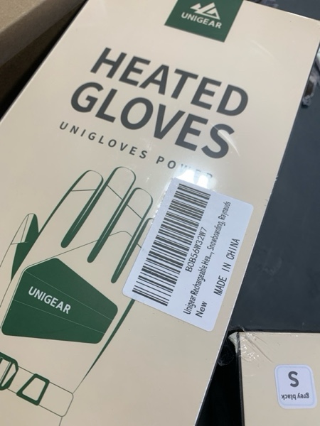 Condition photo showing New/Like New for Unigear Rechargeable Heated Gloves for Men Women, 3 Heating Level Electric Battery Ski Gloves, Thinsulate Waterproof Winter Touchscreen Leather for Outdoor Work, Snowboarding, Raynauds
