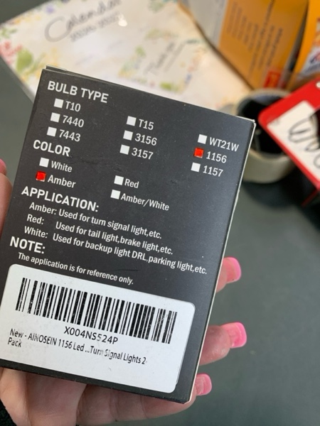 Condition photo showing New/Like New for 3157 Amber LED Turn Signal Bulb 2 Pack - 30W High Power Dual Brightness, Built-in Resistor Anti-Hyper Flash, 12000 RPM Mid-Fan Cooling, 7535/1860 Chips (3156 3057 4057 Compatible) 3157/3156 Amber