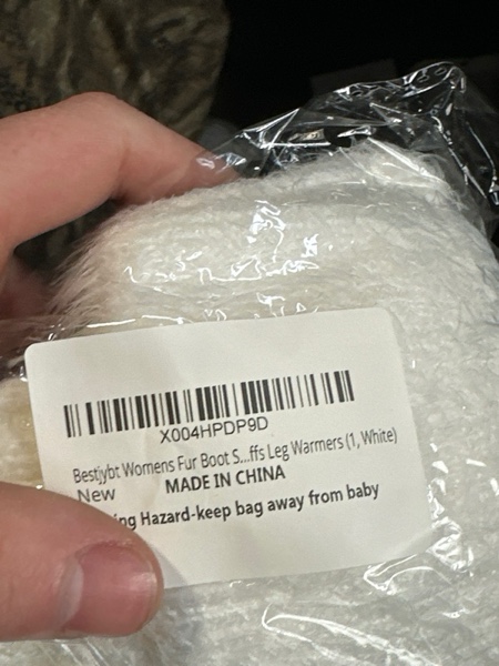 Condition photo showing New/Like New for Bestjybt Womens Fur Boot Socks Knitted Boot Cuffs Leg Warmers White 1