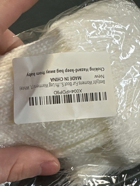 Condition photo showing New/Like New for Bestjybt Womens Fur Boot Socks Knitted Boot Cuffs Leg Warmers White 1