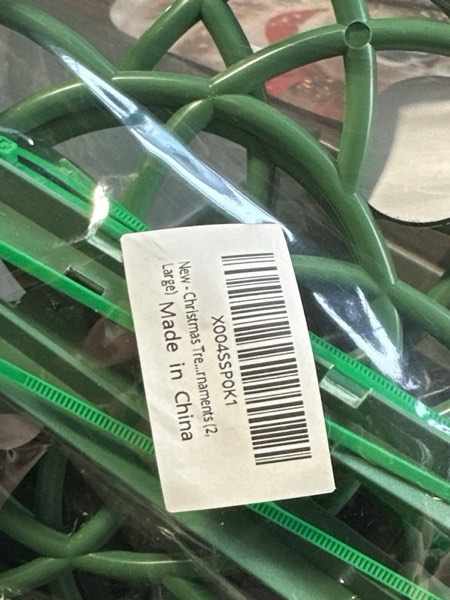 Condition photo showing New/Like New for 2Pcs Christmas Tree Topper Holder, Flat Base Holiday Universal Tree Topper Stabilizer, Green Support Rod with Adjustable attachments to stabilize Seasonal Treetop Ornaments (2, Small) Small 2