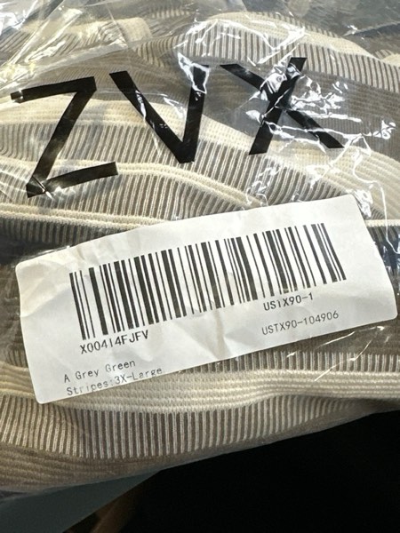 Condition photo showing New/Like New for ZVX Striped Long Sleeved T-Shirt for Men Spring Casual T-Shirt for Men Retro Autumn Pullover Stripe tee Shirt A Grey Green Stripes 3X-Large