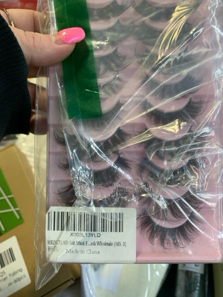 Condition photo showing New/Like New for HBZGTLAD Soft Mink Eyelashes 3D Curl Winged End Eye Elongated Fake Lashes Thick Handmade Natural False Eyelash Messy Cross Lash Wholesale (MX-3)