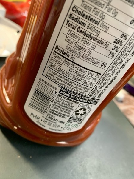 Condition photo showing New/Like New for V8 BEVERAGE HOT & SPICY VEGETABLE