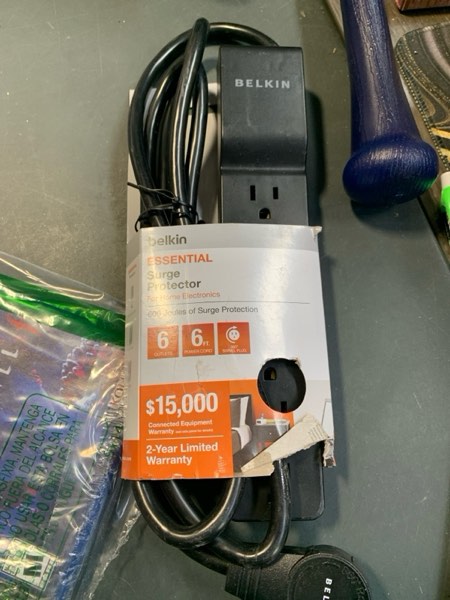 Condition photo showing New/Like New for Belkin Surge Protector Power Strip with 6 AC Outlets, 6ft/1.8M Long Heavy-Duty Extension Cord, & 360-Degree Rotating AC Plug for Conference Rooms, Computer Desktops, & More - 600 Joules of Protection 1 Pack