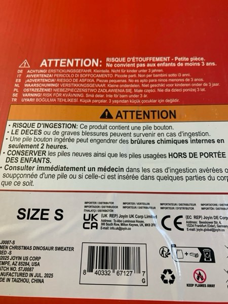 Condition photo showing New/Like New for Giggling Getup Ugly Christmas Sweater with Light, LED Ugly Christmas Sweater for Women Men Kids 2025