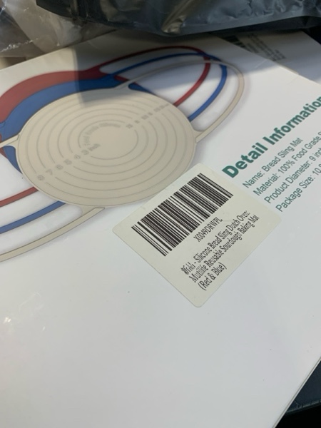 Condition photo showing New/Like New for Silicone Bread Sling Dutch Oven - Non-Stick & Easy Clean Reusable Sourdough Bread Mat Sling with Long Handles,Round Baking Tools and Supplies (Beige & Red)