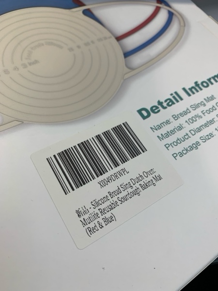 Condition photo showing New/Like New for Silicone Bread Sling Dutch Oven - Non-Stick & Easy Clean Reusable Sourdough Bread Mat Sling with Long Handles,Round Baking Tools and Supplies (Beige & Red)