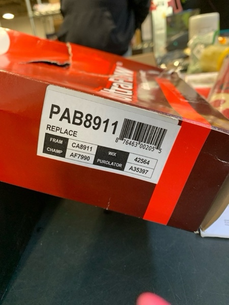 Condition photo showing New/Like New for PAB8911 UltraFLOW Air Filter for ACURA 1.7EL(02-04), HONDA Civic (01-05)