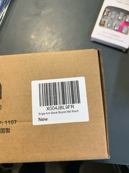 Condition photo showing New/Like New for Alphamount AM Swivel Bike Wall Mount, Metal Wall Bike Rack with Durable Sleeves, Space-Saving Vertical Bike Rack with 180° Swivel for Home and Garage, Bike Storage Hanger Mount Up to 66 lbs, 1-Pack 1 Pack