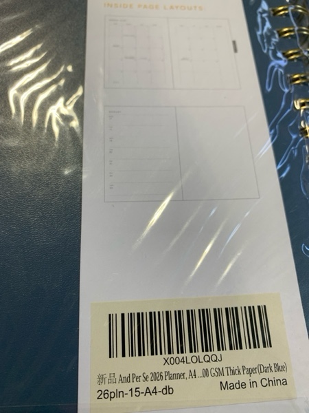 Condition photo showing New/Like New for And Per Se 2026 Planner, A4 Size-Daily, Weekly & 18-Monthly Planner, Daily Schedule, Monthly Tabs, 100 GSM Thick Paper(Dark Blue) 18 Months-2026-A4 Dark Blue