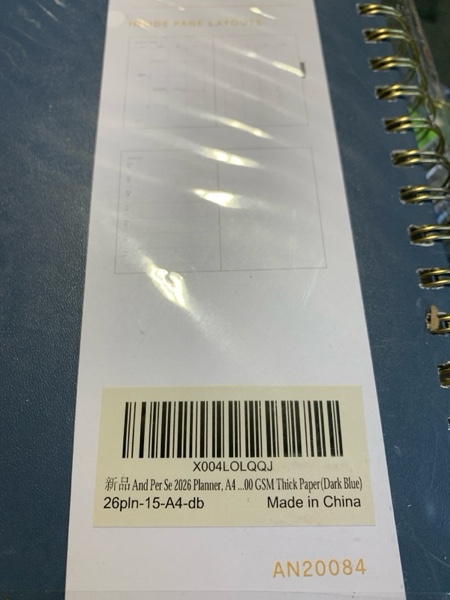 Condition photo showing New/Like New for And Per Se 2026 Planner, A4 Size-Daily, Weekly & 18-Monthly Planner, Daily Schedule, Monthly Tabs, 100 GSM Thick Paper(Dark Blue) 18 Months-2026-A4 Dark Blue