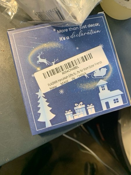 Condition photo showing New/Like New for FLAGWIX Christmas Hanukkah Gifts for Men Women - Ceramic Christmas Ornaments 2025 for Tree - Hanukkah Decorations for Home, Spiritual Birthday Gifts for Mom Sister Friends, Jewish Gift Ideas Hanukkah Star