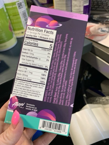 Condition photo showing New/Like New for Alani Nu COSMIC STARDUST, Energy Sticks Drink Powder, 200mg Caffeine, Pre Workout Performance with Antioxidants, On-The-Go Drink Mix, Biotin, B Vitamins, Zero Sugar, 5 Calories, 10 Pack | 200mg Caffeine, with Antioxidants, On-The-Go Drink Mix, Biotin, B Vitamins