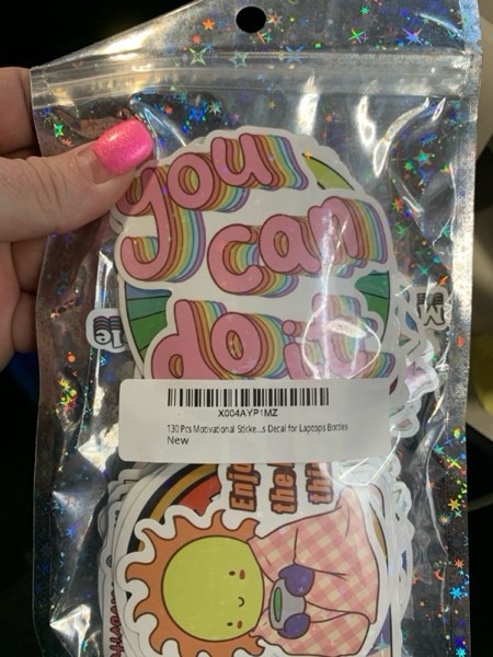 Condition photo showing New/Like New for 130 Pcs Motivational Holographic Stickers for Teens Adults - Inspirational Scrapbook Decals for Journaling, Waterproof Vinyl Mental Health Quotes for Laptops Bottles