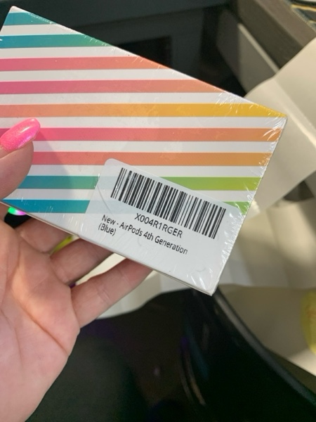 Condition photo showing New/Like New for Silicone AirPods 4 Case – Cool Heart Design Protective Cover with Keychain Shockproof & Drop-Proof Wireless Charging Compatible for AirPods 4th Generation Men & Women (Blue)