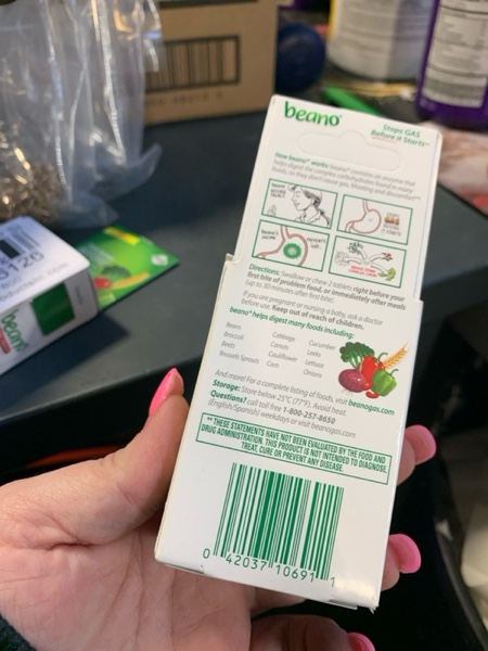 Condition photo showing New/Like New for beano To Go Gas Prevention, Food Enzyme Dietary Supplement, Help Digest Gas-Causing Foods, 12 Tablets