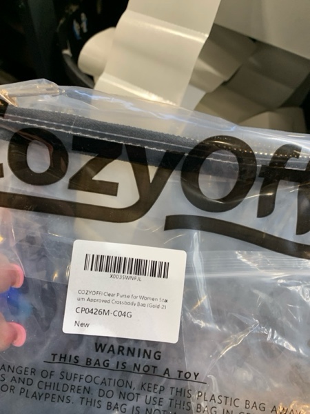 Condition photo showing New/Like New for Clear Bag Stadium Approved: Suit for Quick Security Check - Small Transparent Purse for Women C04-gold 2