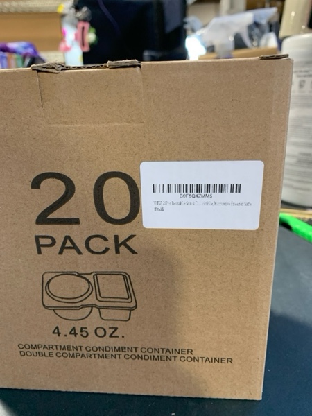 Condition photo showing New/Like New for 20Pcs Reusable Snack Containers with Lids,Condiment Snackle Box Container, Double Compartment Meal Prep Containers, Snack Pack Containers, Lightweight and Stackable,Microwave Freezer Safe