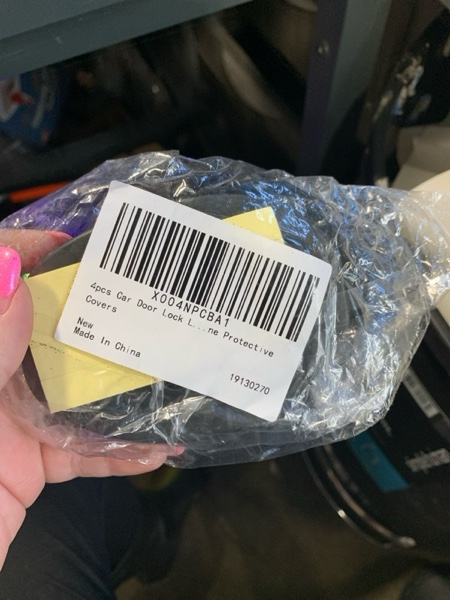 Condition photo showing New/Like New for GLEAVI Car Door Lock Protective Cover 4Pcs Silicone Door Latch Pads 3.54X2.76X0.16 Inches Shock Absorption Noise Reduction Guards for Quiet Closing Rust Prevention Universal Fit