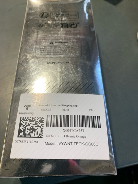 Condition photo showing New/Like New for Beanie with Headlamp Beanie with Light LED Winter Stocking Cap Knit Hats for Men Women Orange