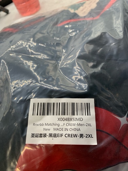 Condition photo showing New/Like New for Rnxrbb 2025 Matching Family Christmas Pajamas Holiday Family Christmas Pjs Set Sleepwear Xmas Jammies Men Women Kids Couples Men XX-Large Black Eif Crew