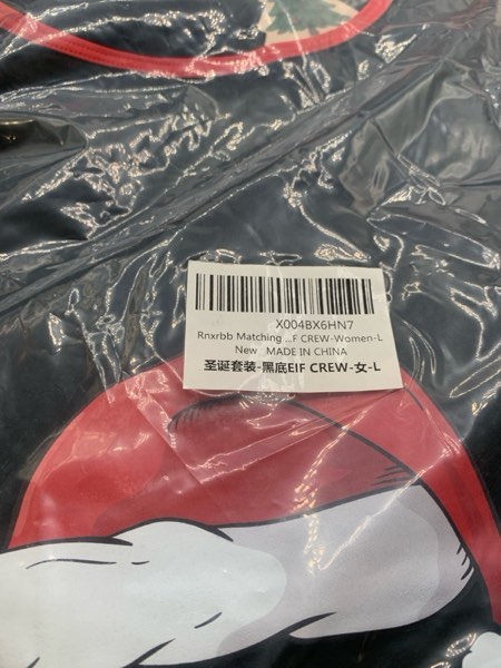 Condition photo showing New/Like New for Rnxrbb 2025 Matching Family Christmas Pajamas Holiday Family Christmas Pjs Set Sleepwear Xmas Jammies Men Women Kids Couples Women Large Black Eif Crew