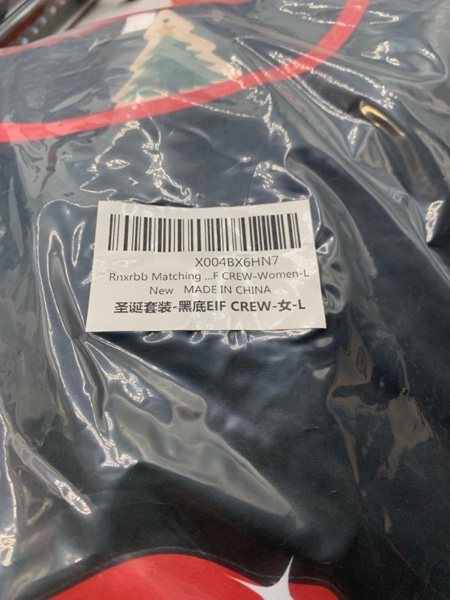 Condition photo showing New/Like New for Rnxrbb 2025 Matching Family Christmas Pajamas Holiday Family Christmas Pjs Set Sleepwear Xmas Jammies Men Women Kids Couples Women Large Black Eif Crew