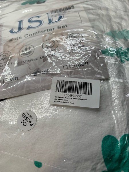 Condition photo showing New/Like New for JSD Cars Kids Comforter Set Full Size, 3 Piece Soft Lightweight Printed Microfiber Beddings Machine Washable Oeko-Tex Certified