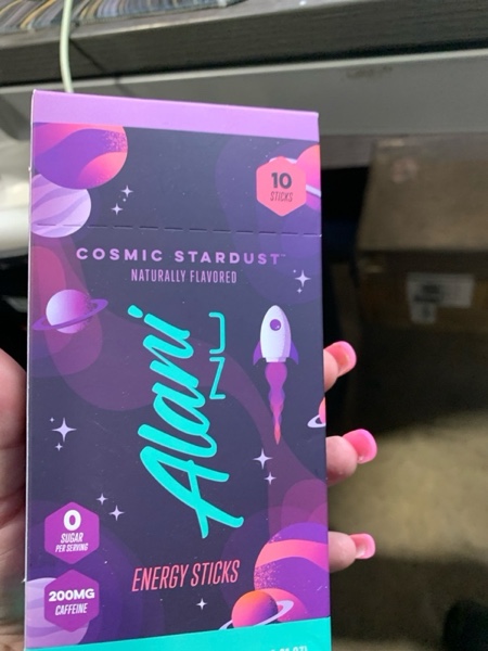Condition photo showing New/Like New for Alani Nu COSMIC STARDUST, Energy Sticks Drink Powder, 200mg Caffeine, Pre Workout Performance with Antioxidants, On-The-Go Drink Mix, Biotin, B Vitamins, Zero Sugar, 5 Calories, 10 Pack | 200mg Caffeine, with Antioxidants, On-The-Go Drink Mix, Biotin, B Vitamins