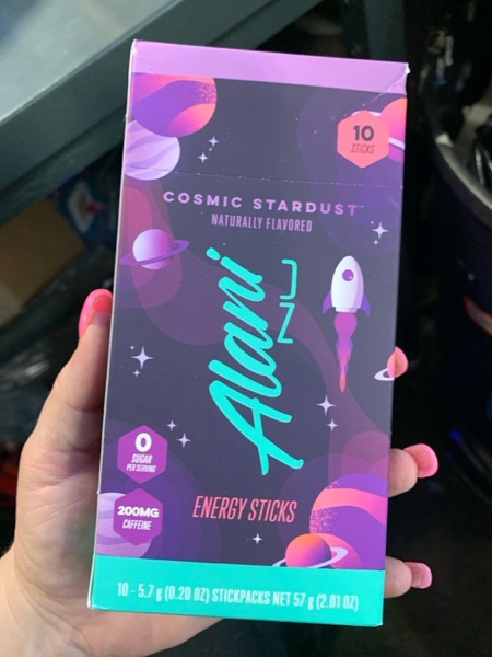 Condition photo showing New/Like New for Alani Nu COSMIC STARDUST, Energy Sticks Drink Powder, 200mg Caffeine, Pre Workout Performance with Antioxidants, On-The-Go Drink Mix, Biotin, B Vitamins, Zero Sugar, 5 Calories, 10 Pack | 200mg Caffeine, with Antioxidants, On-The-Go Drink Mix, Biotin, B Vitamins