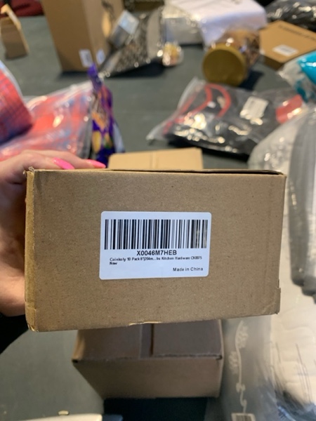 Condition photo showing New/Like New for 10 Pack 8''(204mm) Brushed Nickel Cabinet Pulls Stainless Steel Cabinet Handles Satin Nickel Drawer Pulls Square Cabinet Hardware for Cupboard 8"/204MM Hole Center 10 Pack Brushed Satin Nickel