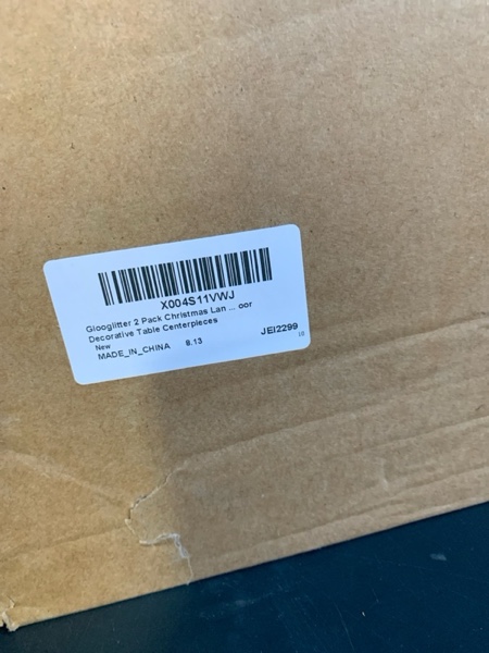 Condition photo showing New/Like New for Glooglitter 2 Pack Christmas Lanterns with Warm White LED Lights 11 x 6 Inch Red Christmas Lantern Decor with Holly Berry Pine Hanging Xmas Candle Holder Indoor Outdoor Decorative Table Centerpieces