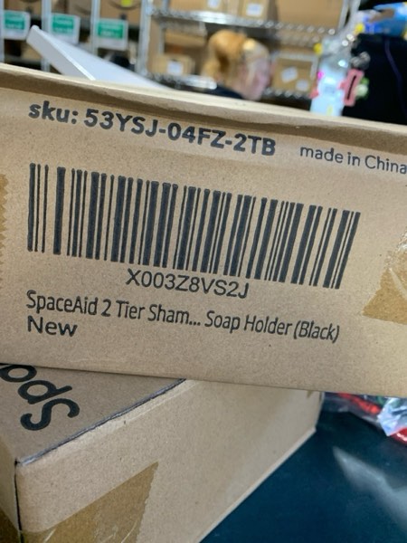 Condition photo showing New/Like New for SpaceAid 2 Tier Shampoo Bar Holder for Shower, Self Draining Soap Bar Holders Caddy for Bathroom Wall and Kitchen Sink, Shampoo Bar Dish Rack, Stainless Steel Bar Soap Holder (Black)