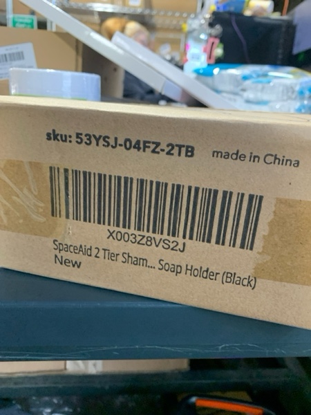 Condition photo showing New/Like New for SpaceAid 2 Tier Shampoo Bar Holder for Shower, Self Draining Soap Bar Holders Caddy for Bathroom Wall and Kitchen Sink, Shampoo Bar Dish Rack, Stainless Steel Bar Soap Holder (Black)