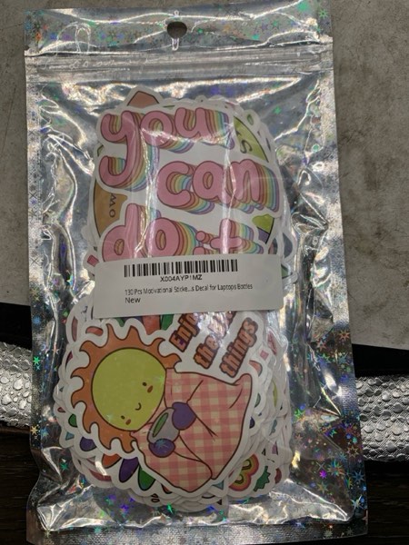 Condition photo showing New/Like New for 130 Pcs Motivational Holographic Stickers for Teens Adults - Inspirational Scrapbook Decals for Journaling, Waterproof Vinyl Mental Health Quotes for Laptops Bottles