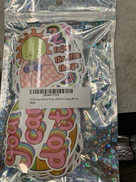 Condition photo showing New/Like New for 130 Pcs Motivational Holographic Stickers for Teens Adults - Inspirational Scrapbook Decals for Journaling, Waterproof Vinyl Mental Health Quotes for Laptops Bottles