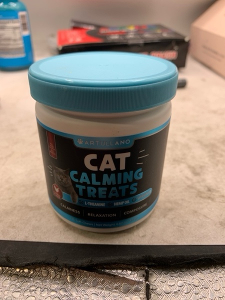 Condition photo showing New/Like New for Hemp Cat Calming Treats for Stress & Anxiety Relief - Cat & Kittens - Melatonin - Storm Anxiety, ?omposure, Grooming, Separation, Veterinary Visits, Travel Care - Calming Aid with Hemp Oil - 135 Chews