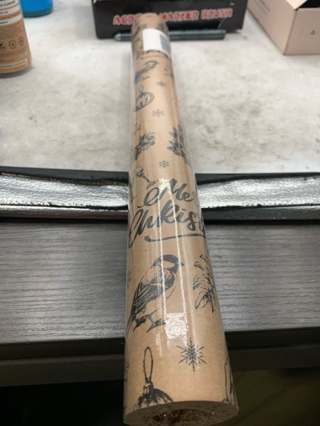 Condition photo showing New/Like New for MAYPLUSS Kraft Christmas Wrapping Paper Roll - 17 Inch x 33 Feet - Kraft Vintage Bird, Christmas Tree, Ornanment Pattern Brown Wrapping Paper Winter Gift Wrap for Rustic Holiday Bird,Tree,Christmas Ornanments