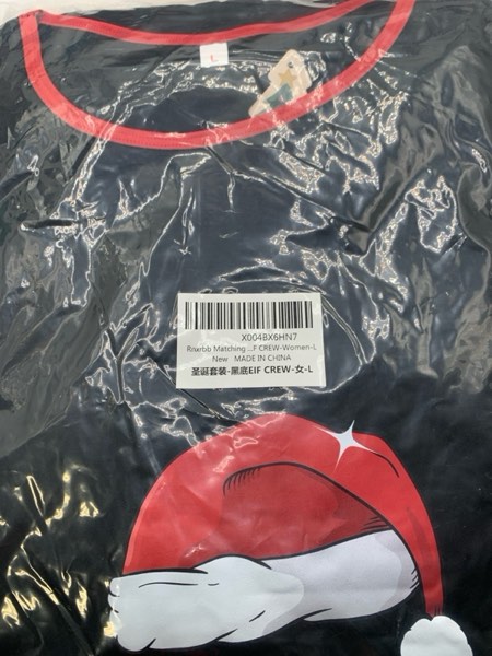 Condition photo showing New/Like New for (Women-Large) Rnxrbb 2025 Matching Family Christmas Pajamas Holiday Family Christmas Pjs Set Sleepwear Xmas Jammies Men Women Kids Couples Women Large Black Eif Crew