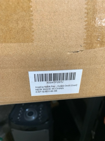 Condition photo showing New/Like New for XmasExp 3ft Norfolk Pine Tree Artificial Faux Potted Real Touch Christmas Tree for Front Porch Indoor Outdoor Decor (Green)