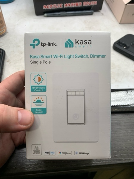 Condition photo showing New/Like New for Kasa Smart Dimmer Switch HS220, Single Pole, Needs Neutral Wire, 2.4GHz Wi-Fi Light Switch Works with Alexa and Google Home, UL Certified, No Hub Required, 1 Pack