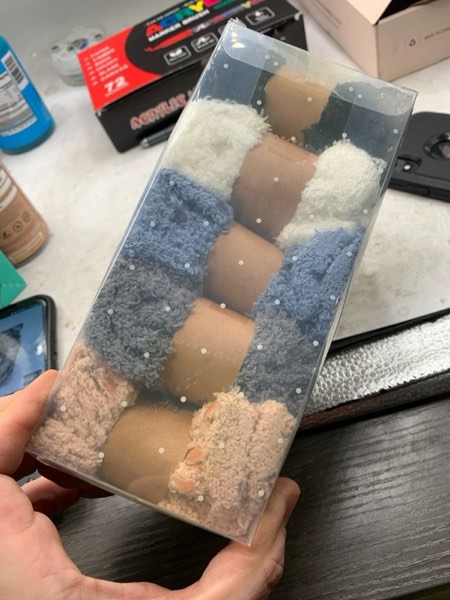 Condition photo showing New/Like New for Fuzzy Socks with Grips for Women, 5 Pairs Soft Fluffy Sleep Cozy Hospital Socks Non Skid Plush Slipper Socks Gifts Twist Sock 04