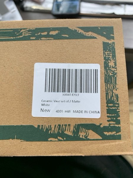 Condition photo showing New/Like New for Ceramic Vase Set of 2, Modern Donut Vases for Minimalist Nordic Home Decor, Waterproof Round Vase, Decorative Centerpiece Vases for Living Room, Entryway, Table Decor (02-Matte Cream)