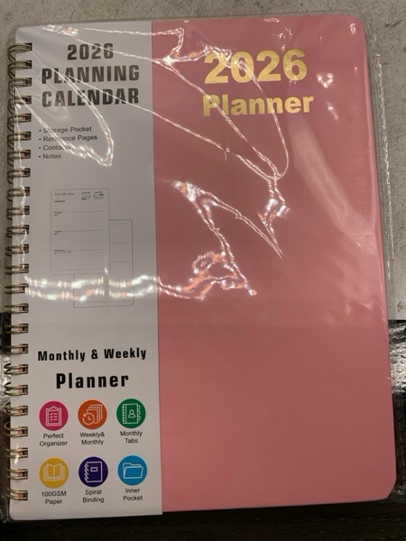 Condition photo showing New/Like New for Timart 2026 Planner, Weekly and Monthly Planner, January 2026 - December 2026 Agenda Book, Hardcover 2026 Calendar Planner Book with Tabs, Inner Pocket for Women, Perfect for Office School Home Supplies, A5 (6.3" x 8.5")-Pink Pink 6.3" x 8.5"