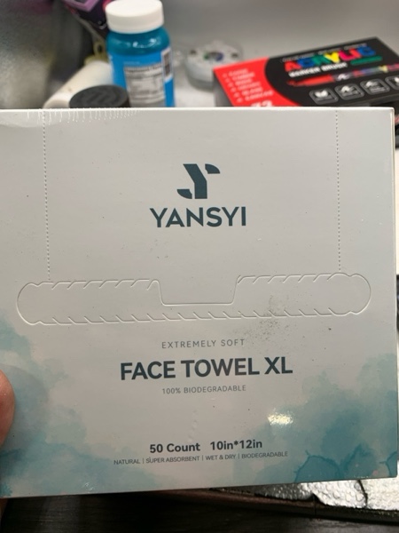 Condition photo showing New/Like New for Yansyi Ultra-Thick Disposable Face Towels, 50 Count - 90g/m² Extra Large 10"x12" Cleansing & Makeup Remover Cloths, Ultra-Soft Biobased Fiber, Gentle for Sensitive Skin
