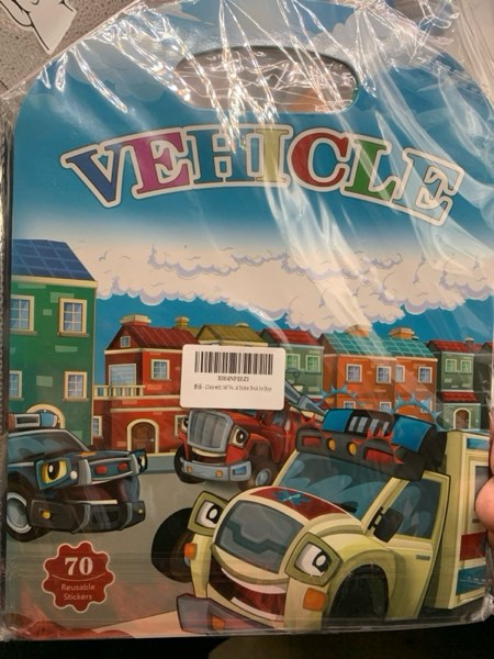 Condition photo showing New/Like New for 2 Sets with 140 Vehicle Stickers – Reusable Car Sticker Books for Kids Ages 3-5, Includes Excavators, Trucks, Police Cars, Tractors & Construction Stickers, Removable Travel Activity Book for Boys