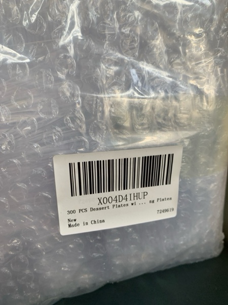 Condition photo showing New/Like New for OMISTAR 300 PCS Mini Dessert Plates for Appetizers with 300 Tasting Spoons - 2.4 x 2.4 Inches Mini Clear Appetizer Plates, Disposable Plastic Cake Plates, Dessert Ice Cream Fruit Salad Serving Plates