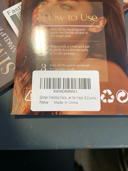 Condition photo showing New/Like New for Makeup Pathes, Body Face Glitter for Kids Women Girls, Gold Snowflake Glitter Makeup for Face, Singer Concerts Festival Holiday Party Rave Accessories - 8 Counts